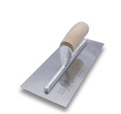 Img of 10 1 /2 X 4 1/2 SS Finishing Trowel Curved Wood Handle